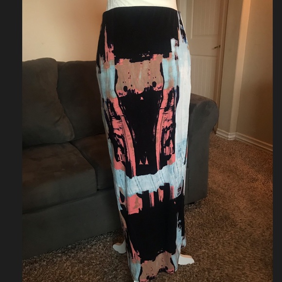 Colorful Long Skirt w/Front Slit By Mossimo - Picture 2 of 4